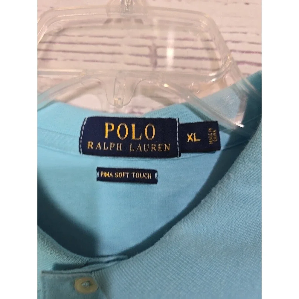 Polo Ralph Lauren Blue Pima Soft Touch Short Sleeve Golf Polo‎ Shirt Men's SZ XL